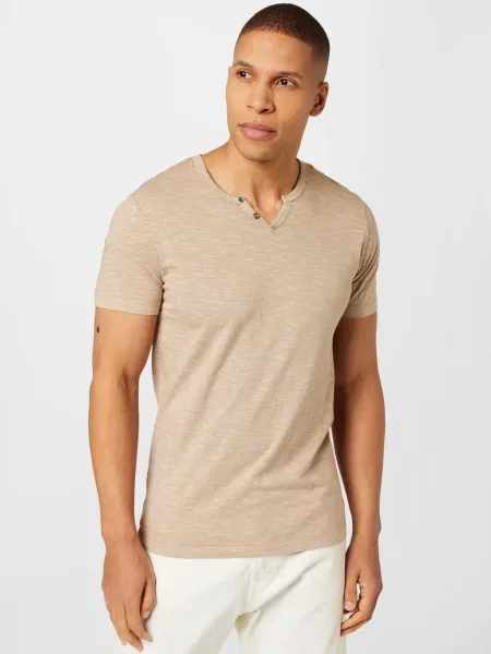 JACK & JONES Tricou SPLIT amestecat bej