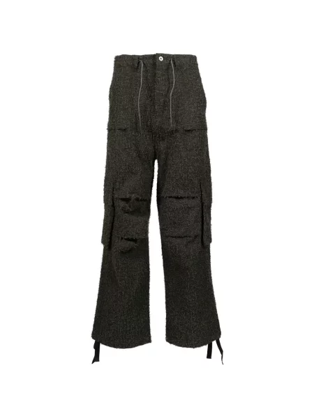 Pantaloni cargo Filth zdrențuiți cu cordon gri