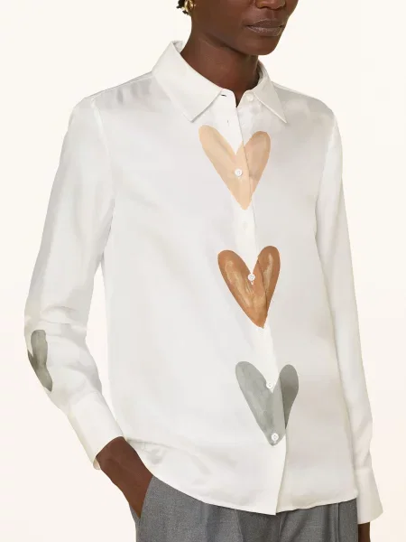Herzen's Angelegenheit Koszula Z Jedwabiu weiss biała