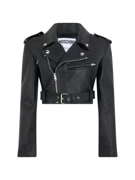 Cu centură decupat geacă Moschino negru
