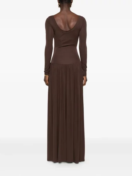Rochie maxi Aya Muse lungă de costum maro