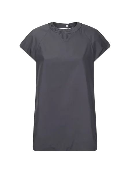 Rochie mini Sacai din poplin scurtă de costum gri