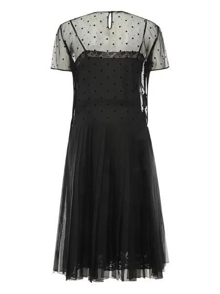 Rochie Prada plisată de cristal de costum negru