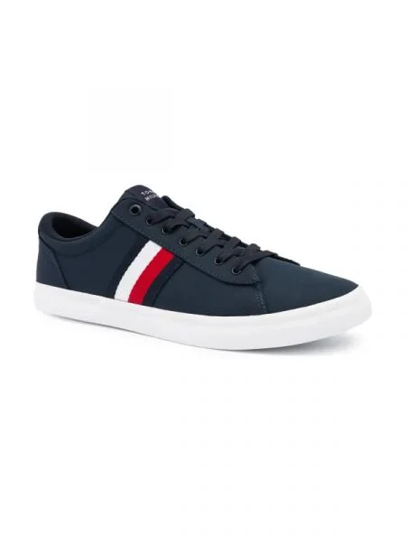 Tommy Hilfiger Sneakers tornacipő ICONIC VULC STRIPES MESH kék