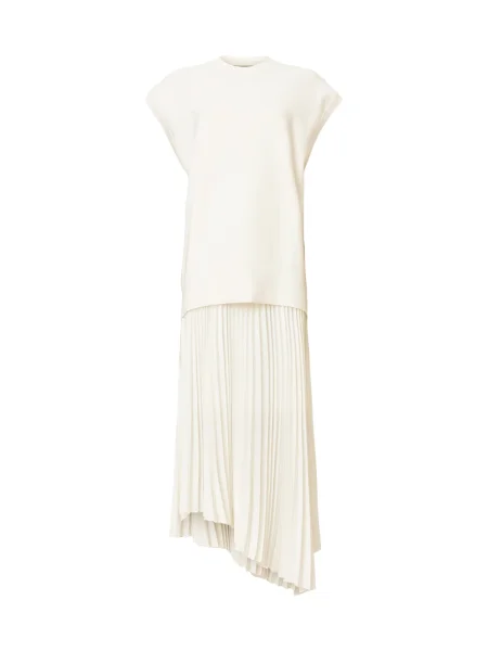 AllSaints rochie si pulover LEIA midi evazată alb