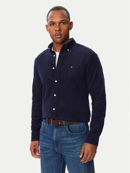 Tommy Hilfiger Koszula Solid Granatowy niebieska