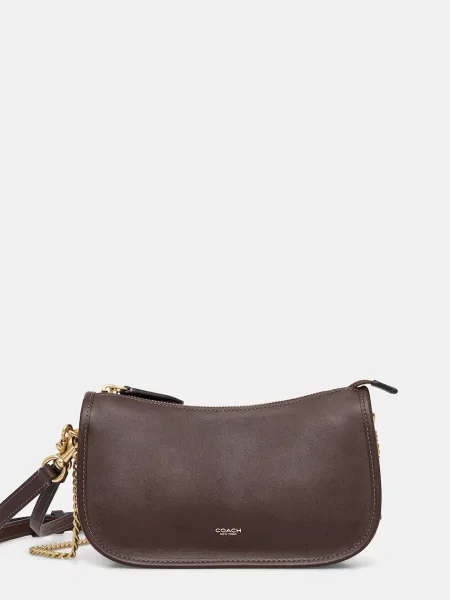 Torebka skórzana Coach brązowa