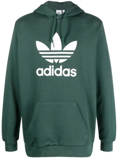 Hanorac cu glugă Adidas cu imagine verde