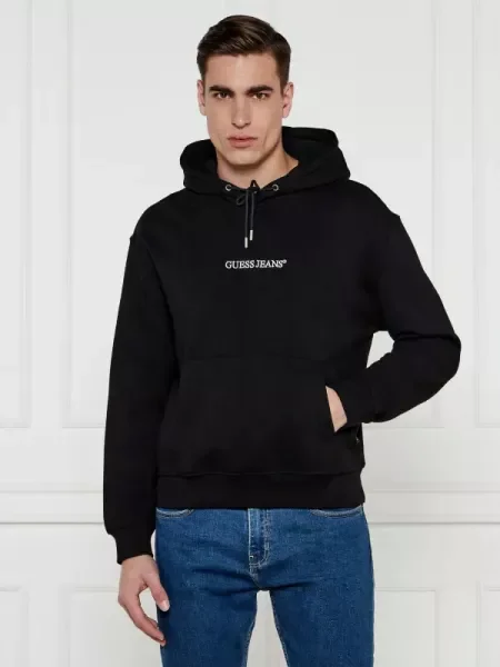Guess Jeans Hanorac EMBRO negru