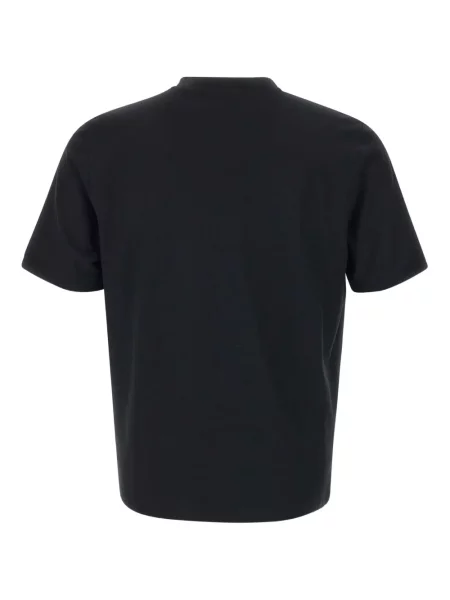 Tricou Diktat cu decolteu rotund cu crăpătură negru