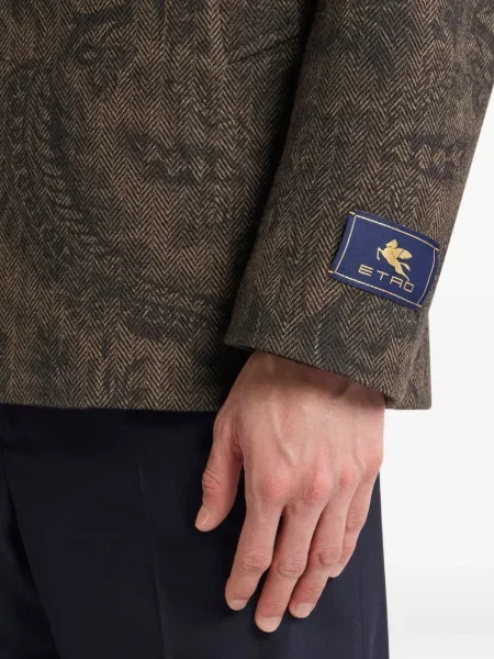 Palton Etro cu model paisley maro