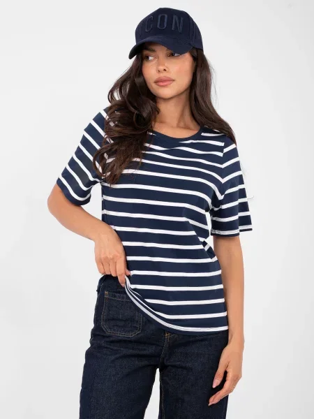 Tricou Rue Paris cu dungi albastru