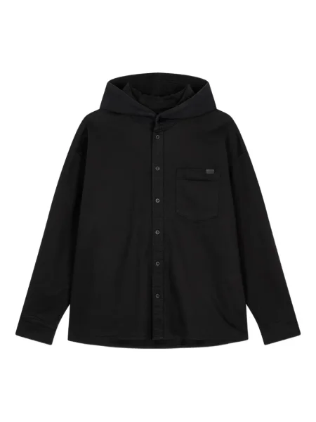 Cămașă Studio Tomboy cu glugă lungă negru