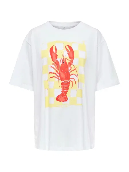 ONLY Tricou ONLROSIE galben / roșu alb