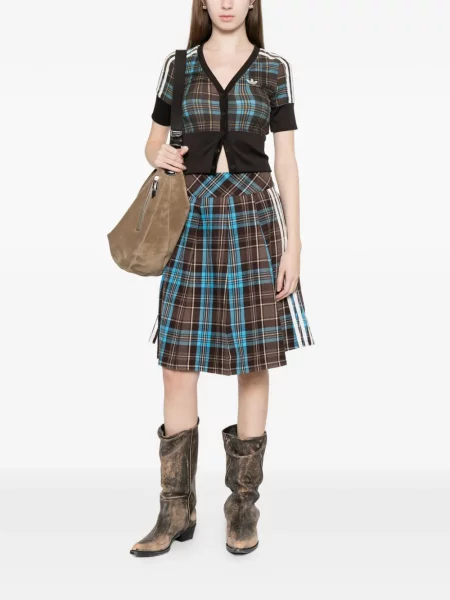 Haftowana podkoszulka Adidas na ramiączkach do biegania brązowa