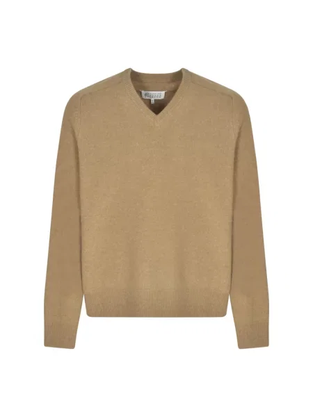 Dzianinowy sweter Maison Margiela brązowy