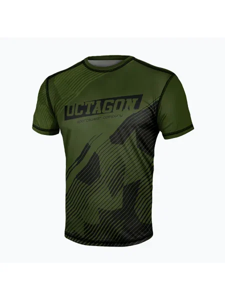 Мъжка тениска Octagon Broken Line маслинена зелено