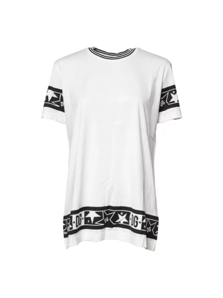 Lniana koszulka Dolce And Gabbana biała