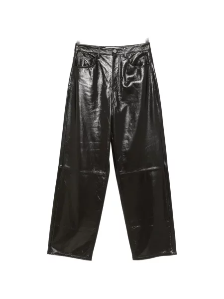 Pantaloni Róhe din piele de lac maro