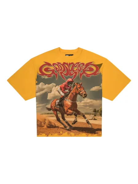Grafic tricou Godspeed cu imagine galben