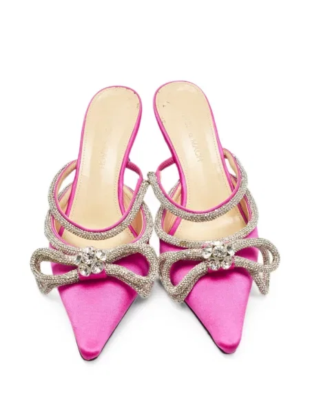 Papuci tip mules Mach & Mach cu funde roz