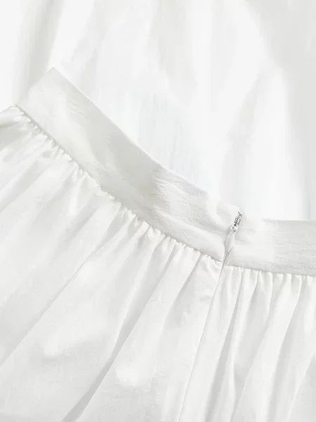 Reserved Спідниця міді кльош білий