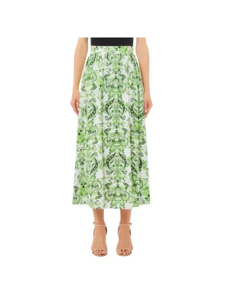 Długa spódnica maxi Liu Jo z nadrukiem z wzorem paisley zielona