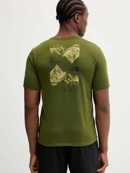 The North Face t-shirt treningowy FOUNDATION MOUNT zielona