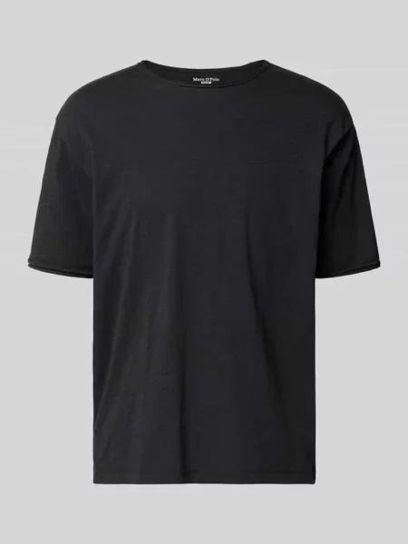 T-shirt o kroju relaxed fit z czystej bawełny Marc O'polo Denim czarna