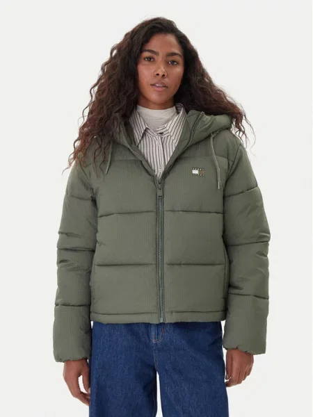 Tommy Jeans Μπουφάν χειμωνιάτικο πράσινο