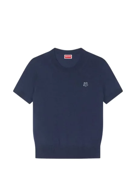 Tricou Kenzo cu model floral scurt albastru