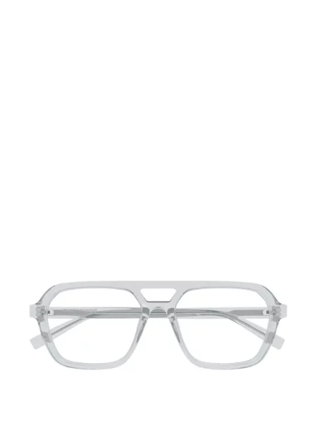 Ochelari de soare Saint Laurent Eyewear cu imprimeu geometric alb