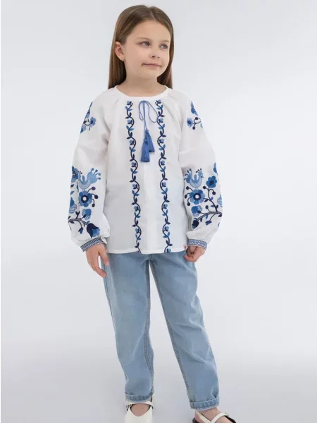 Детская рубашка Folk Moda белая