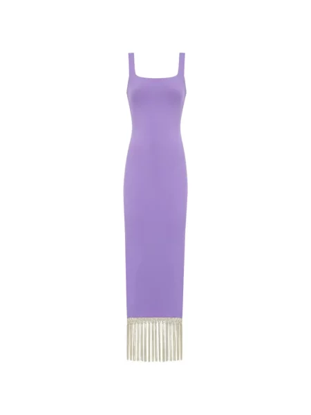 Rochie midi Taller Marmo cu franjuri violet