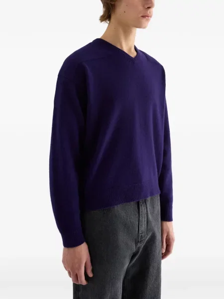 Pulover Jil Sander cu decolteu în V violet