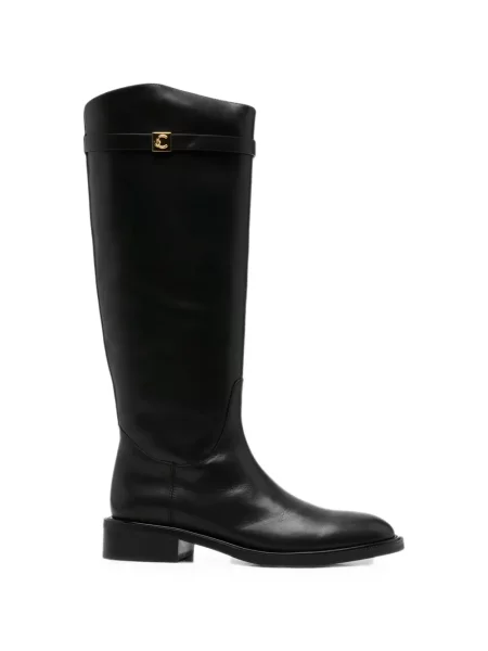 Botine Coccinelle din piele cu autograf negru