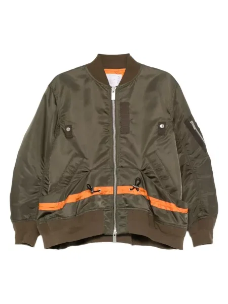 Kurtka bomber Sacai w paski brązowy