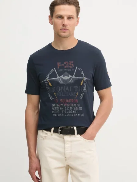 Granatowy T-shirt Aeronautica Militare