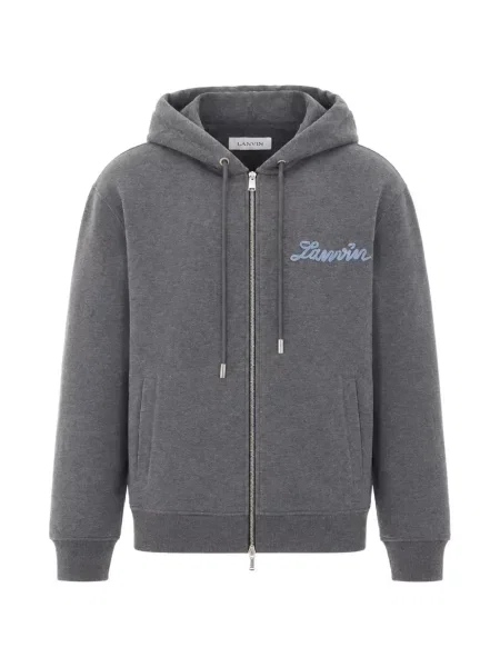 Mikina s kapucňou Lanvin sivá