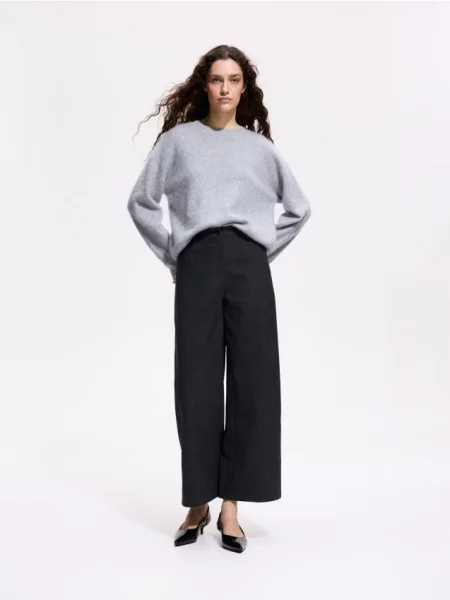 Reserved Pantaloni wide leg gri-închis gri