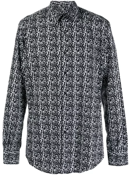 Дълго риза Karl Lagerfeld с абстрактен десен черно