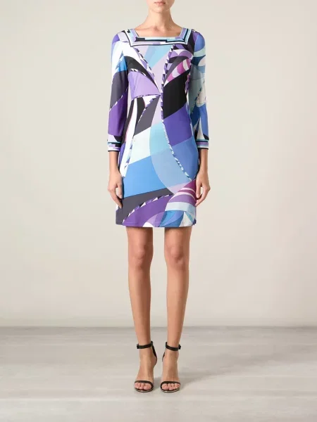 Rochie Pucci cu imagine albastru