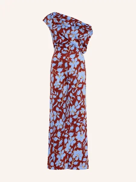 Diane Von Furstenberg Overal Na Jedno Rameno Wittrock Z Džerzeje / hnědá / žlutá modrá