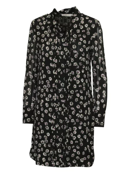 Rochie tip cămașă Tory Burch cu model floral cu imagine de costum negru