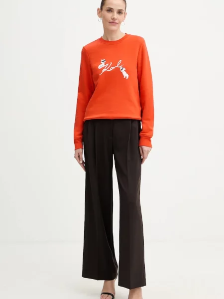 Кофта Karl Lagerfeld IKON SIGNATURE з принтом помаранчевий