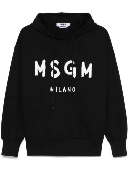 Bluza z kapturem Msgm z nadrukiem czarna