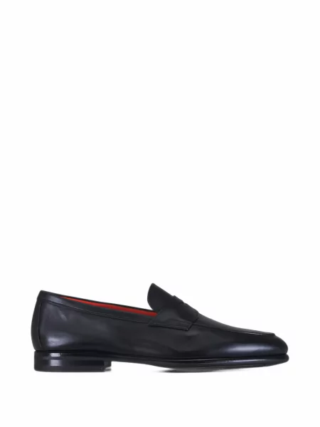 Pantofi loafer Santoni din piele negru