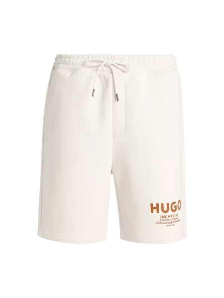 HUGO Pantaloni Nomario maro coniac / lână alb