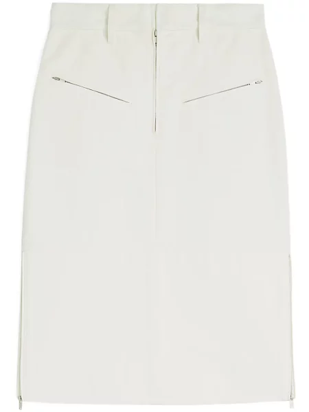 Fustă din denim Jil Sander până la genunchi alb