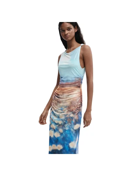 Rochie Desigual din tul albastru
